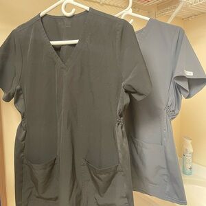Med Couture Maternity Charcoal Scrub Top